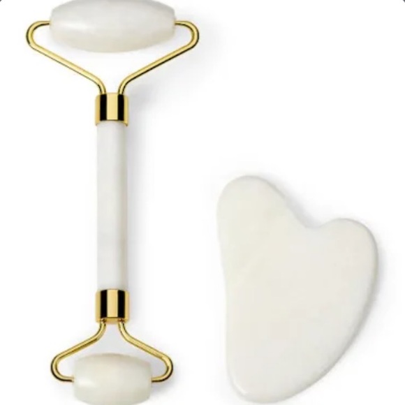None Other - White Jade Roller Kit Skincare Facial